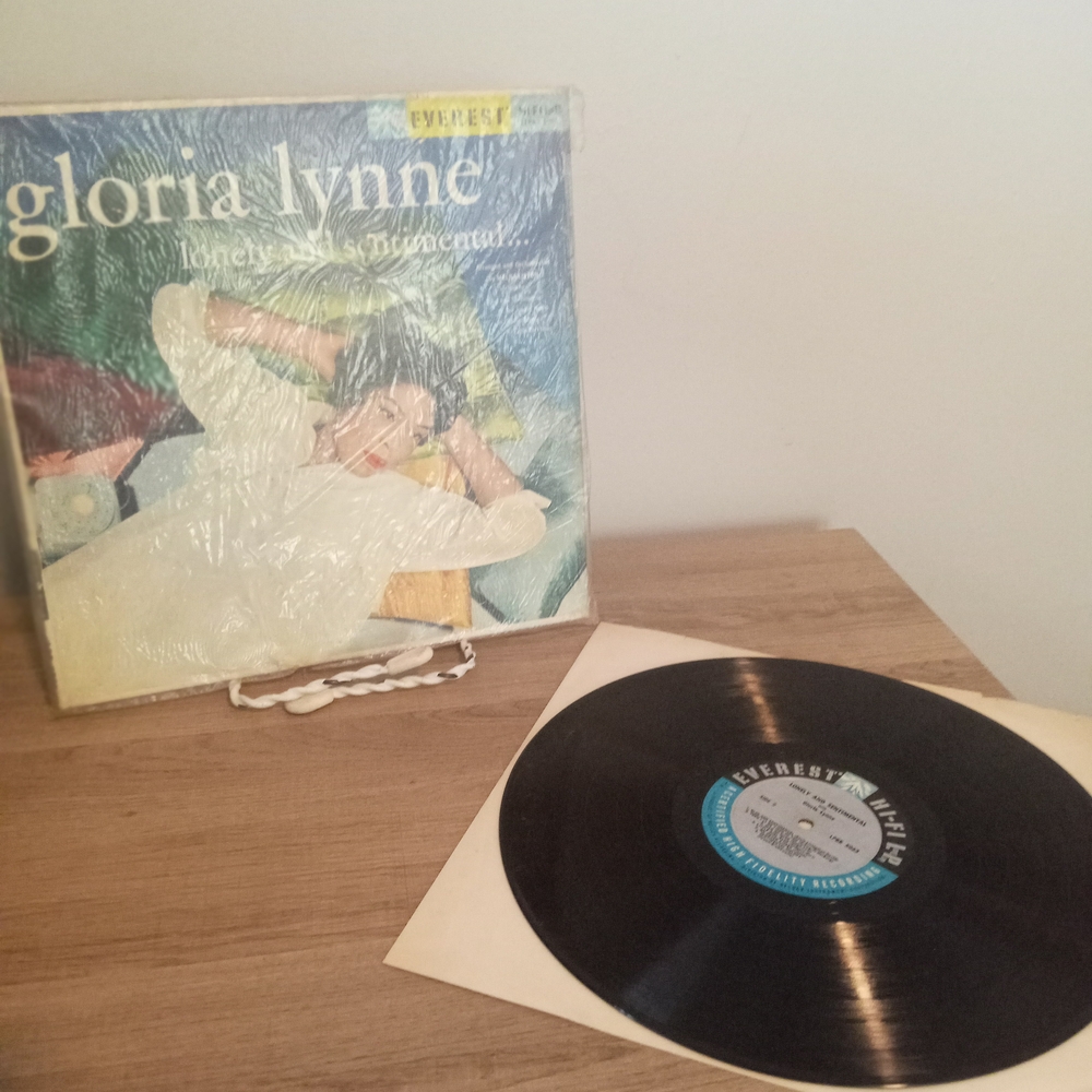 Fidelity Black Vinyl Record with Blue Center Label and Gloria Lynne Cover Art